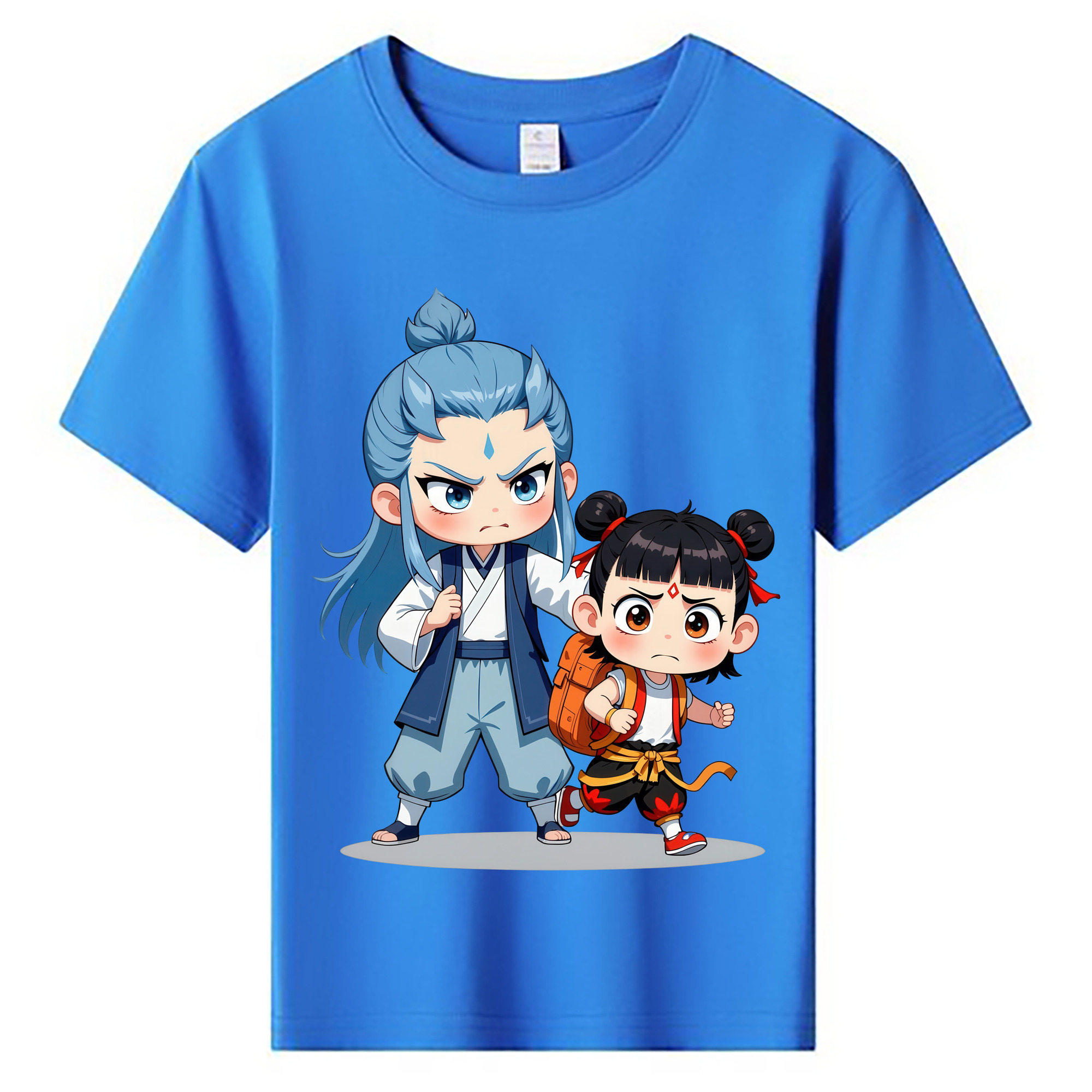 （画像用） Ne Zha 2 ナタ 魔童の大暴れ 綿100％キッズTシャツ（フロントプリント）